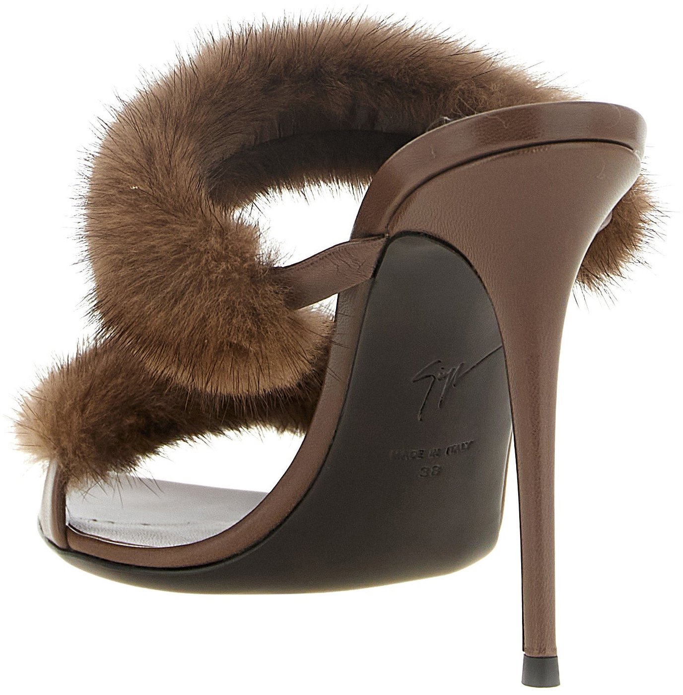 Giuseppe Zanotti Brown Cowhide Stiletto Heel Sandals