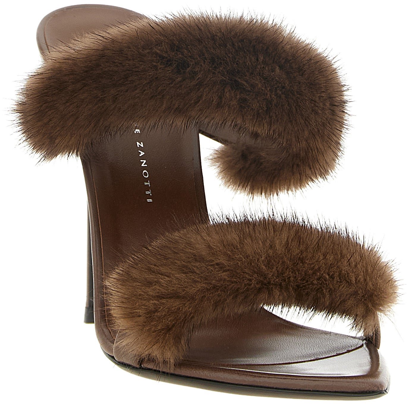 Giuseppe Zanotti Brown Cowhide Stiletto Heel Sandals