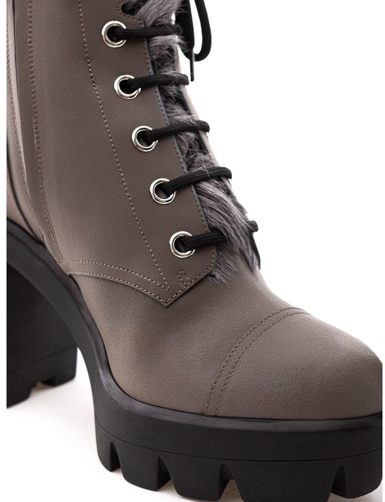 Giuseppe Zanotti Beige Eco Leather Lace-Up Boots