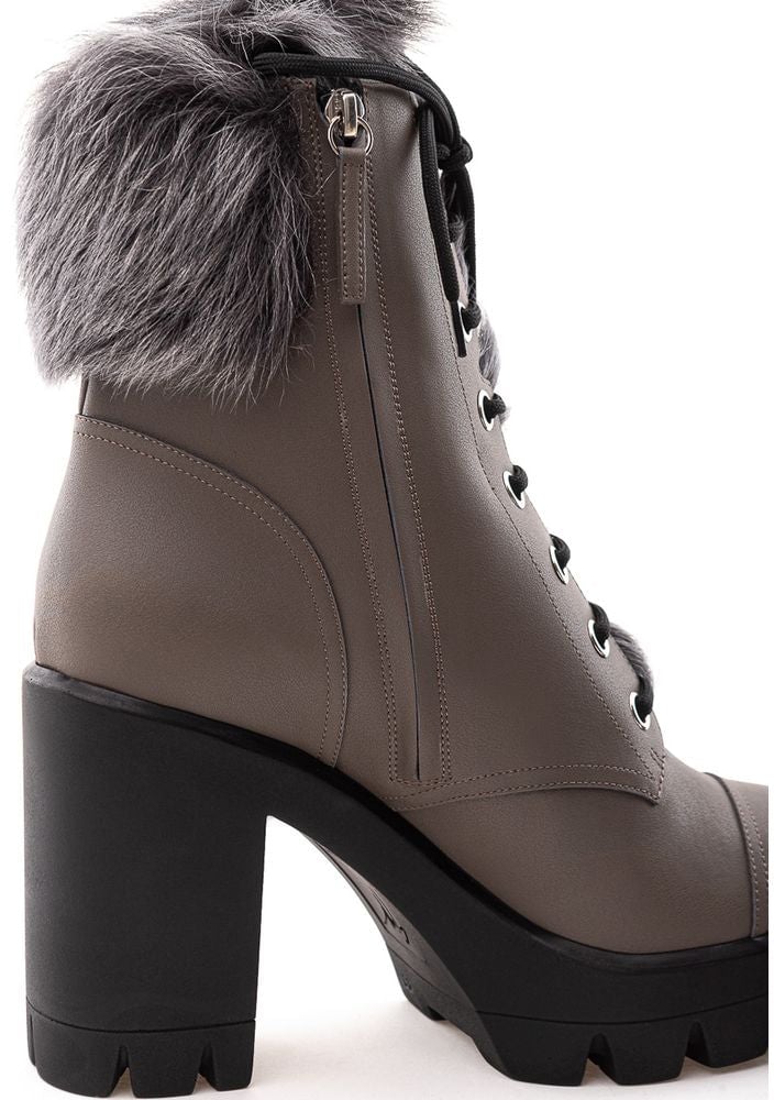 Giuseppe Zanotti Beige Eco Leather Lace-Up Boots