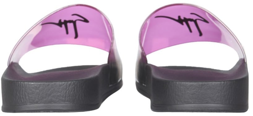 Transparent Purple Polyvinyl Chloride Slide Sandals