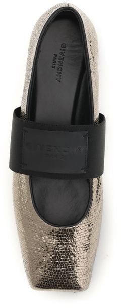 Givenchy Gold Calf Leather Bos Taurus Ballet Flats