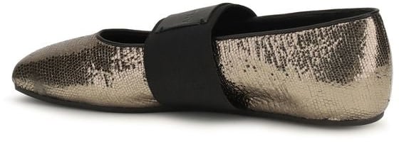 Givenchy Gold Calf Leather Bos Taurus Ballet Flats