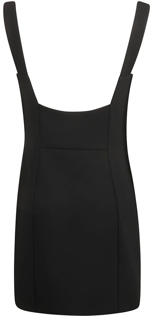 Fitted Black Dress With Deep V-Neckline