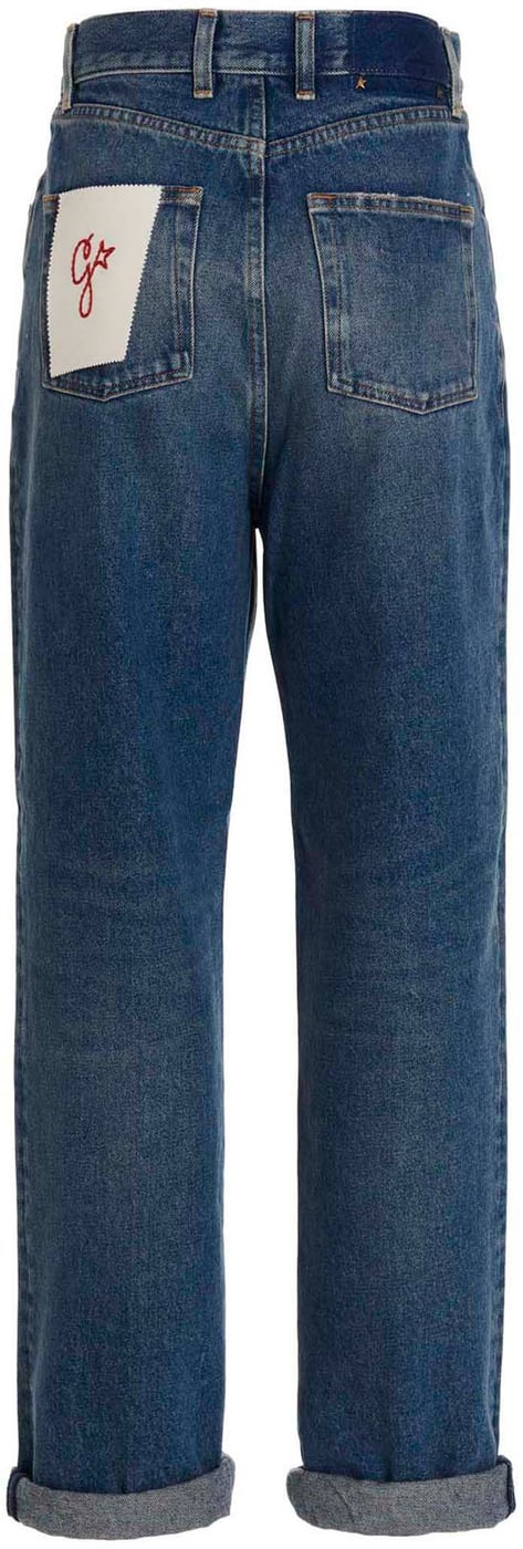 Golden Goose Blue Cotton Straight-Leg Jeans