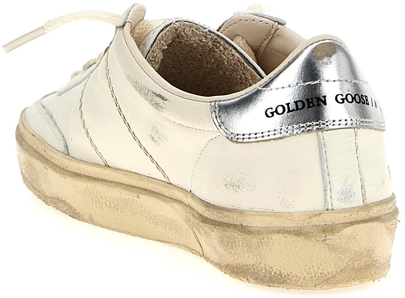 Golden Goose Silver Lamb Leather Low Top Sneakers