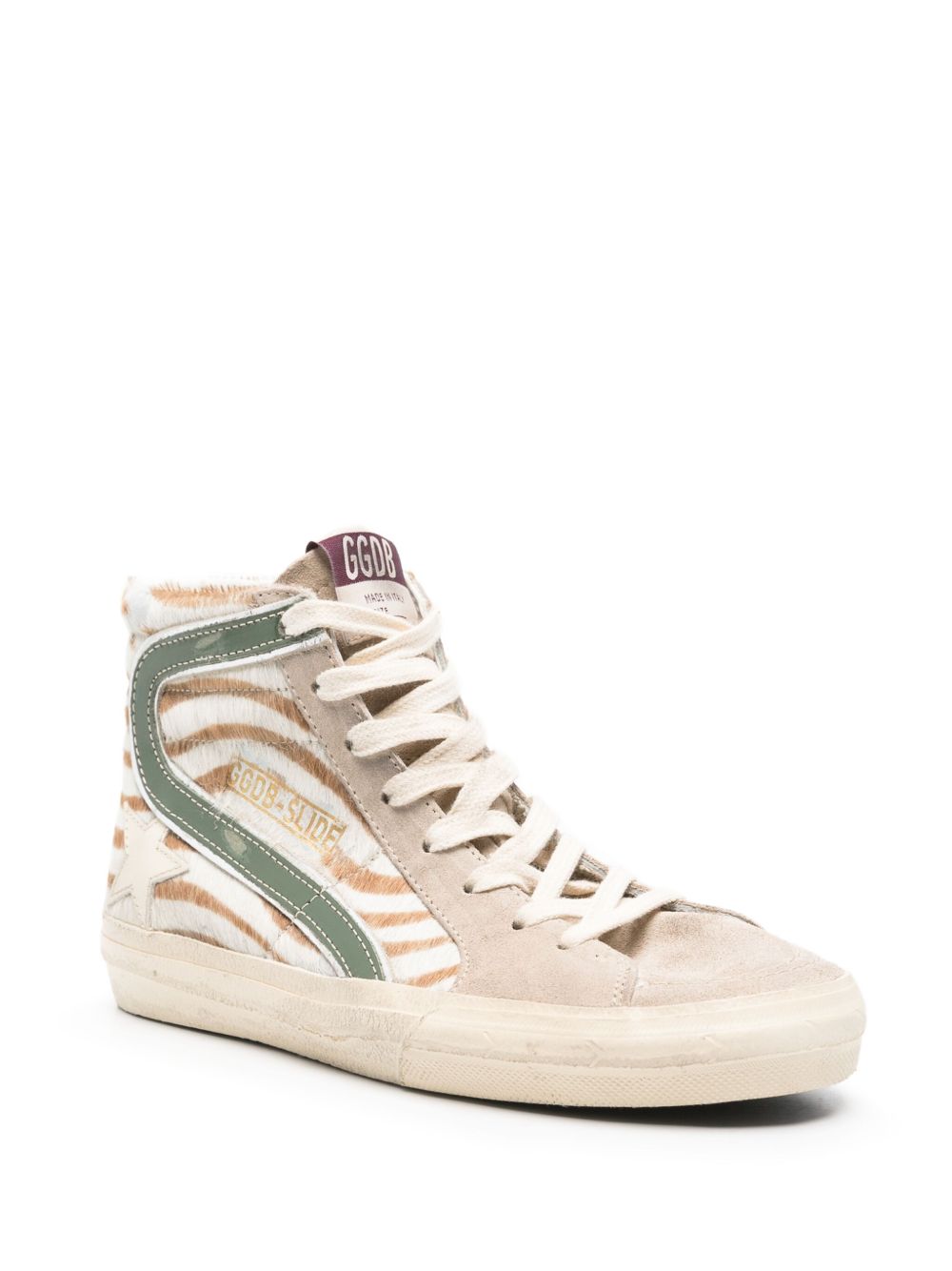 High-Top Sneakers with Zebra Stripe Pattern
