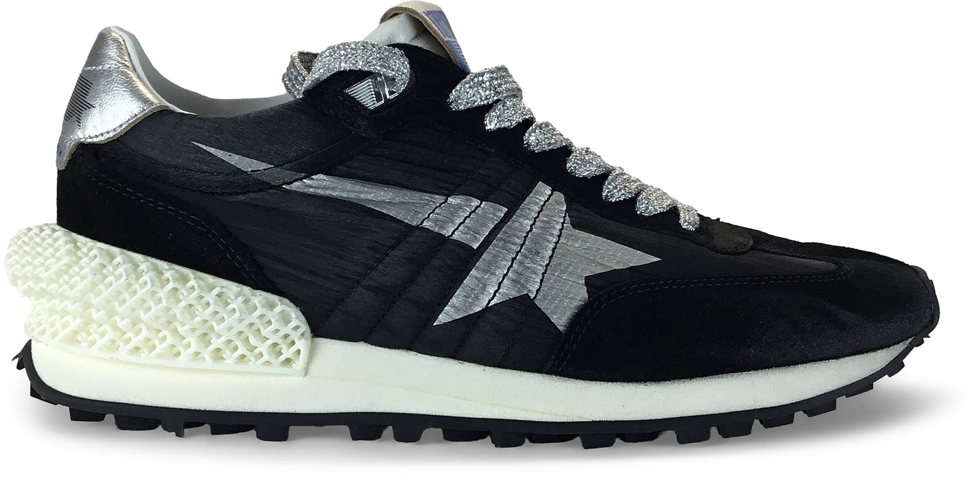 Low sneakers in fabric and suede