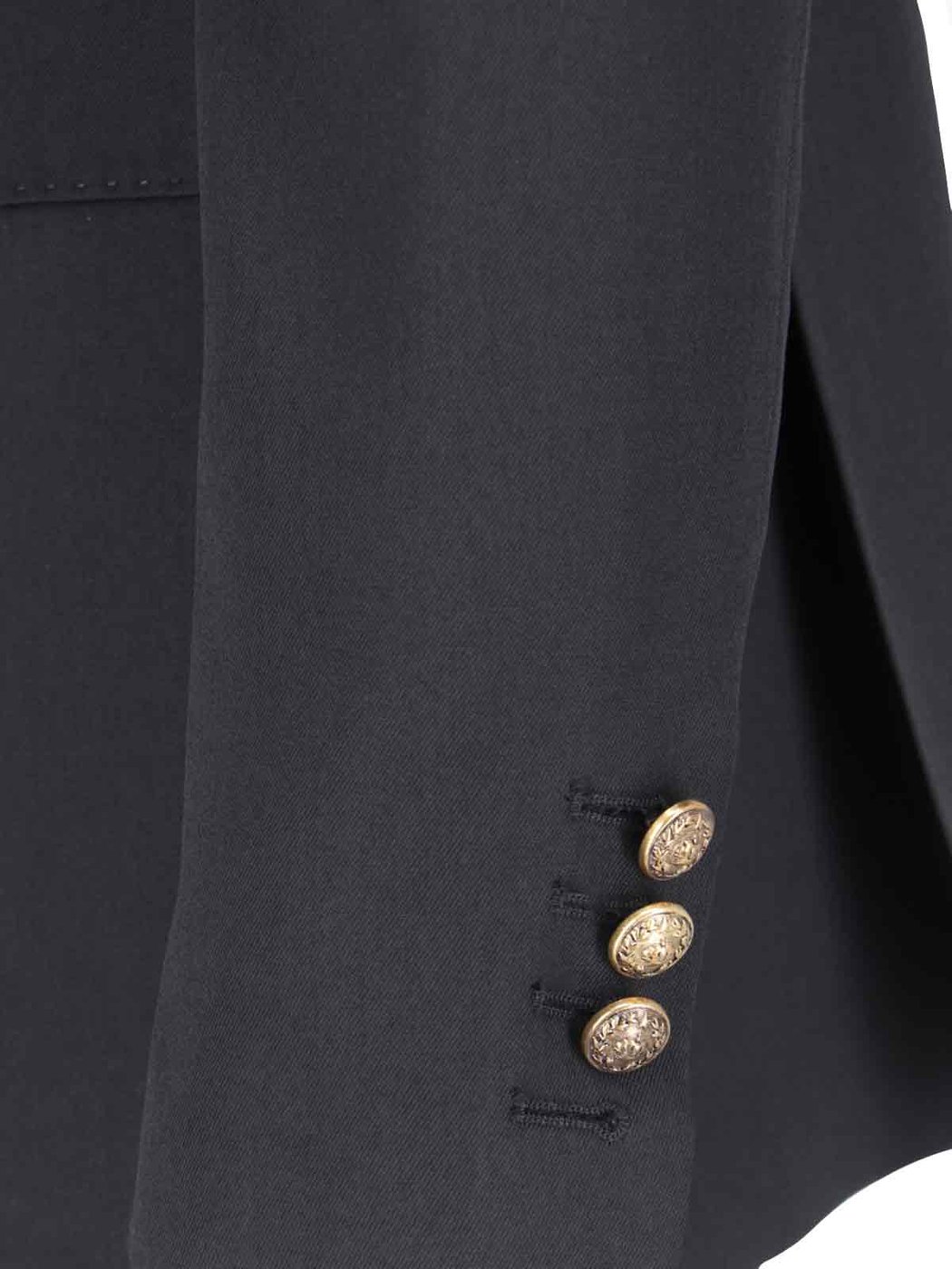 Black Double Breasted Wool Blazer