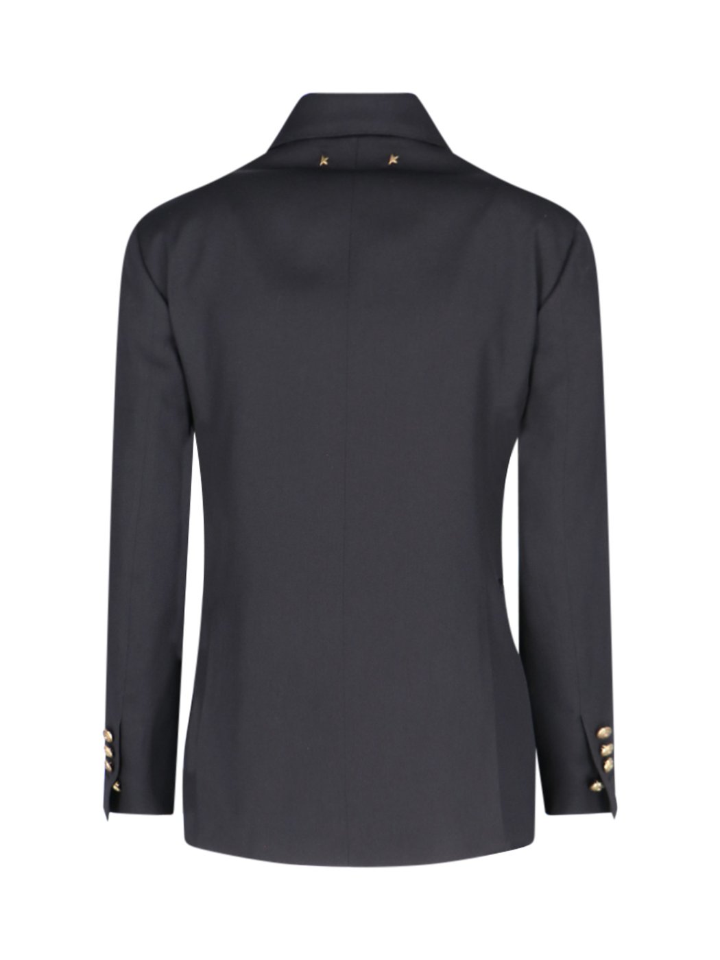 Black Double Breasted Wool Blazer
