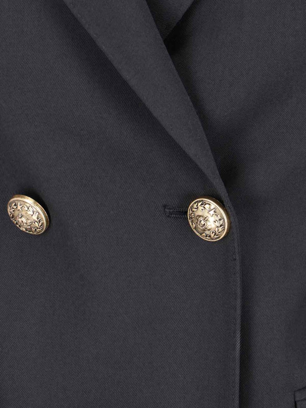 Black Double Breasted Wool Blazer