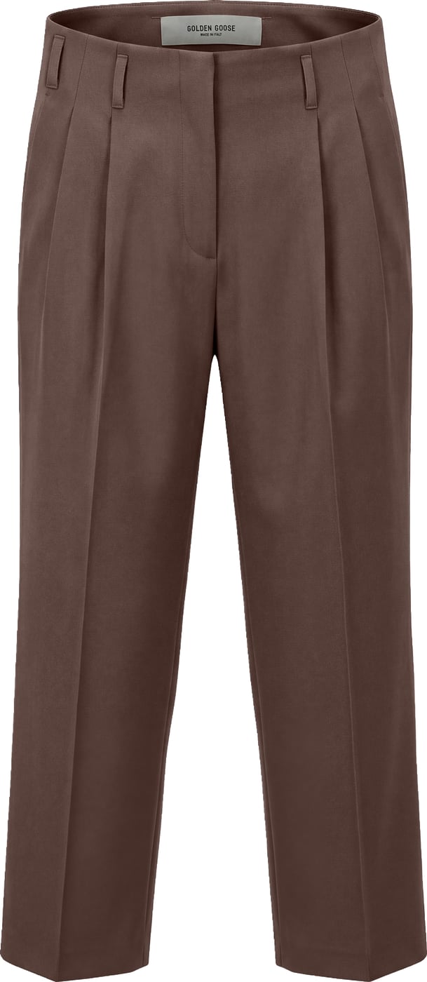 Leather pants with pleats
