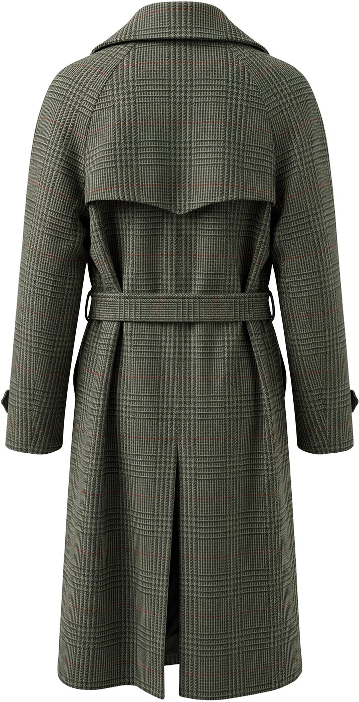 Wool coat with houndstooth pattern