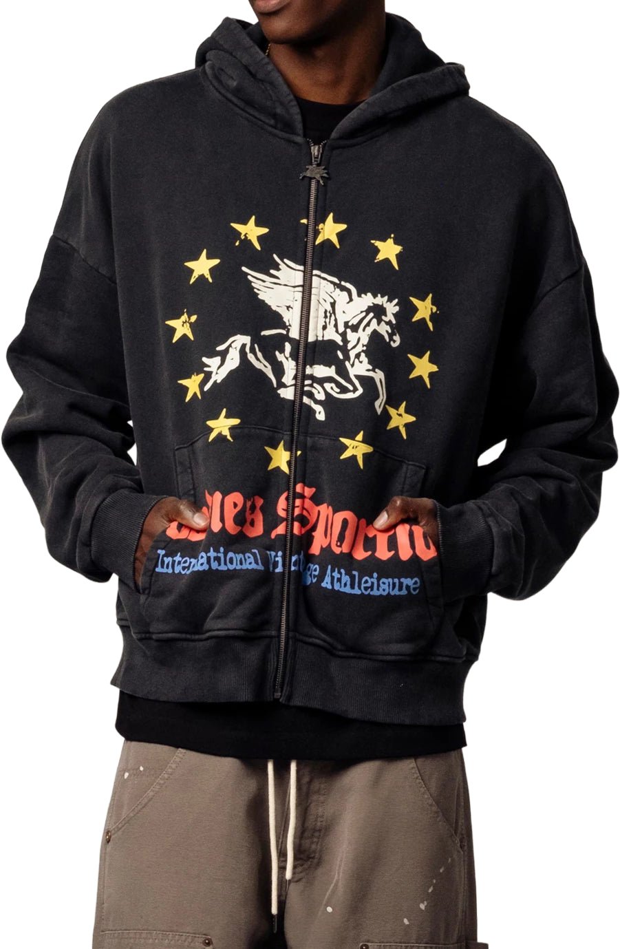 Goodies Sportive Pegasus Union Hoodie Washed Black