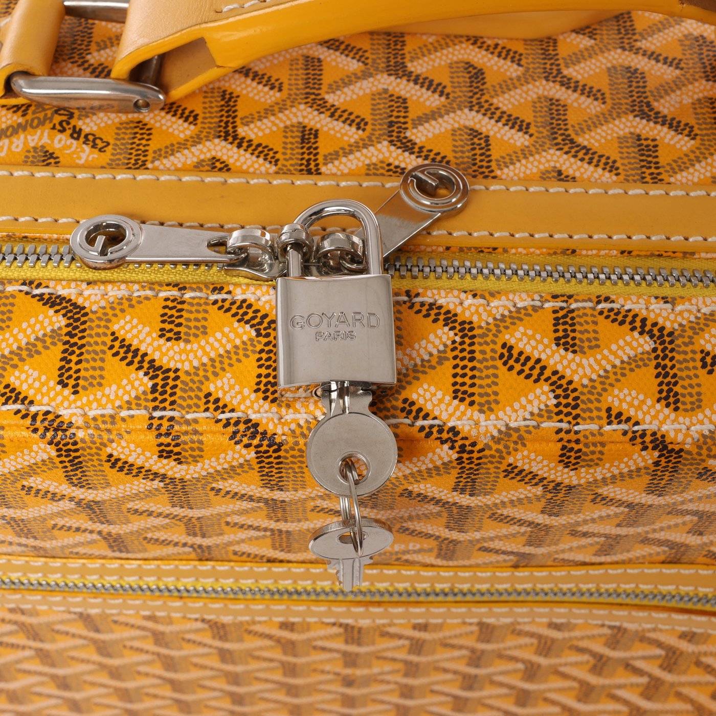 Goyard Trolle PM PVC & Leather Travel Bag in Yellow