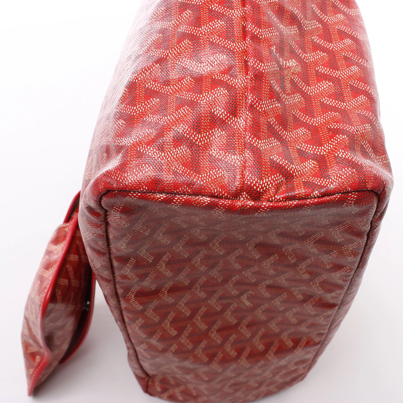 Goyard Saint Louis PM PVC & Leather Tote Shoulder Bag in Red
