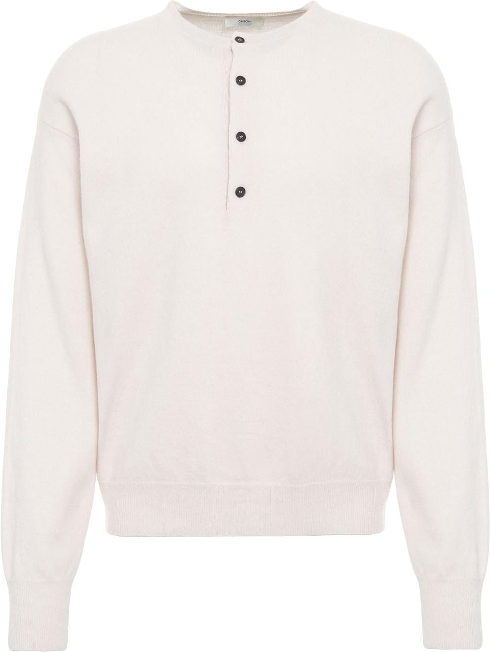 Sweater with button placket