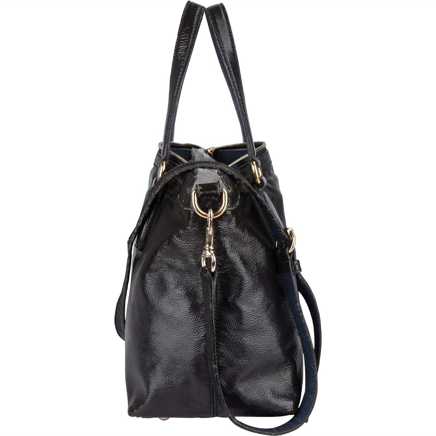 Gucci Black Patent Leather Soho Handbag
