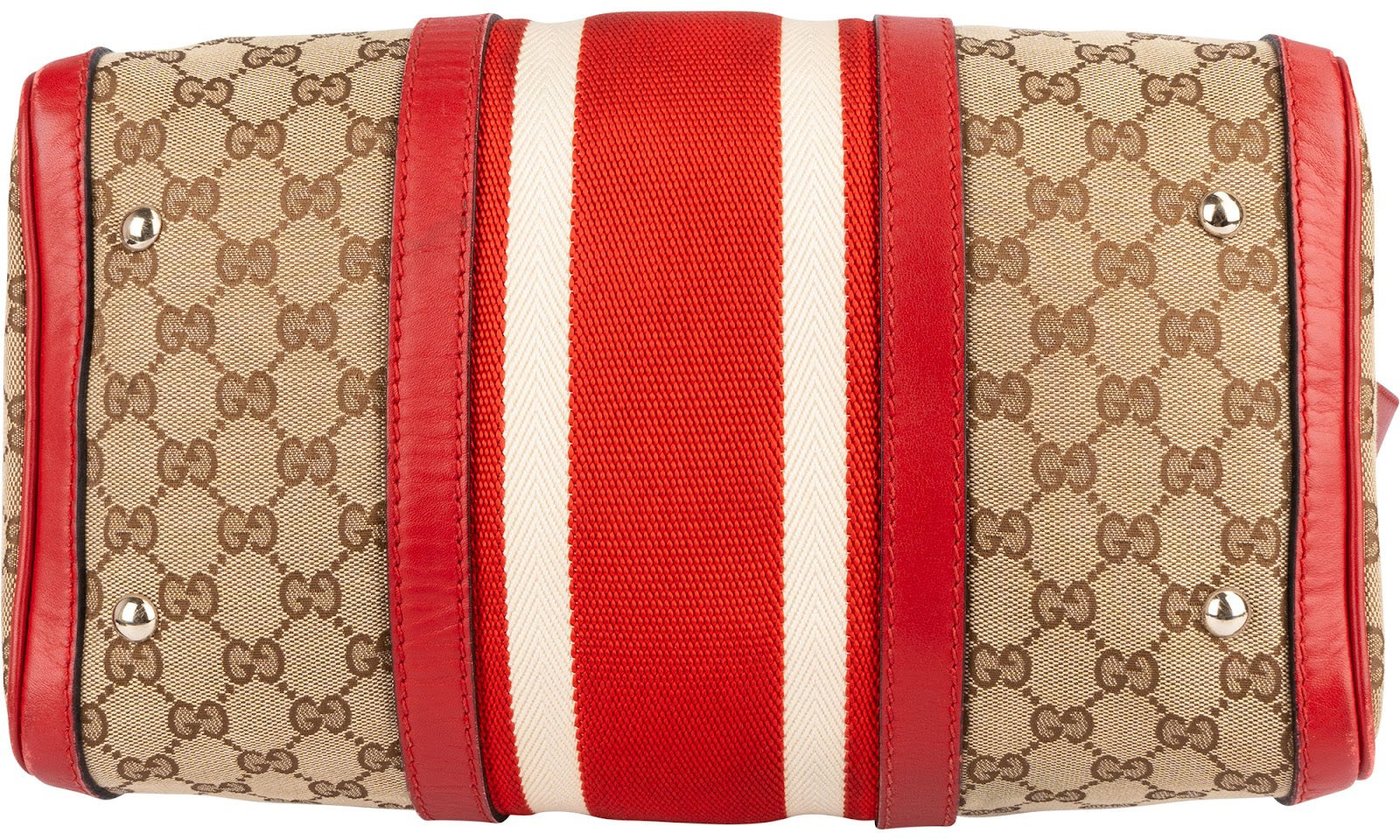 Gucci Monogram GG Canvas Vintage Web Boston Handbag