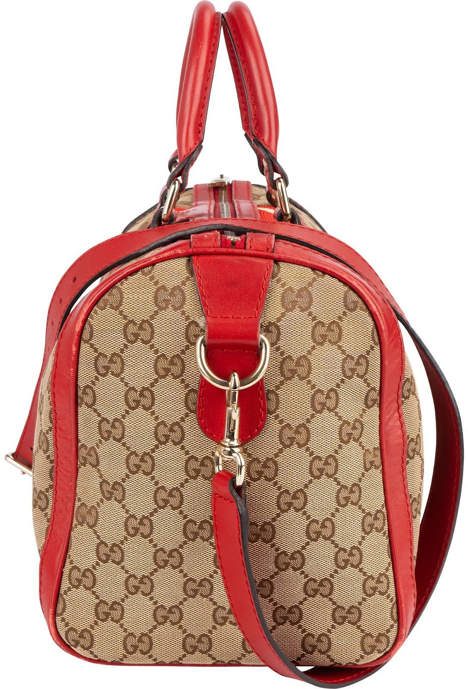 Gucci Monogram GG Canvas Vintage Web Boston Handbag