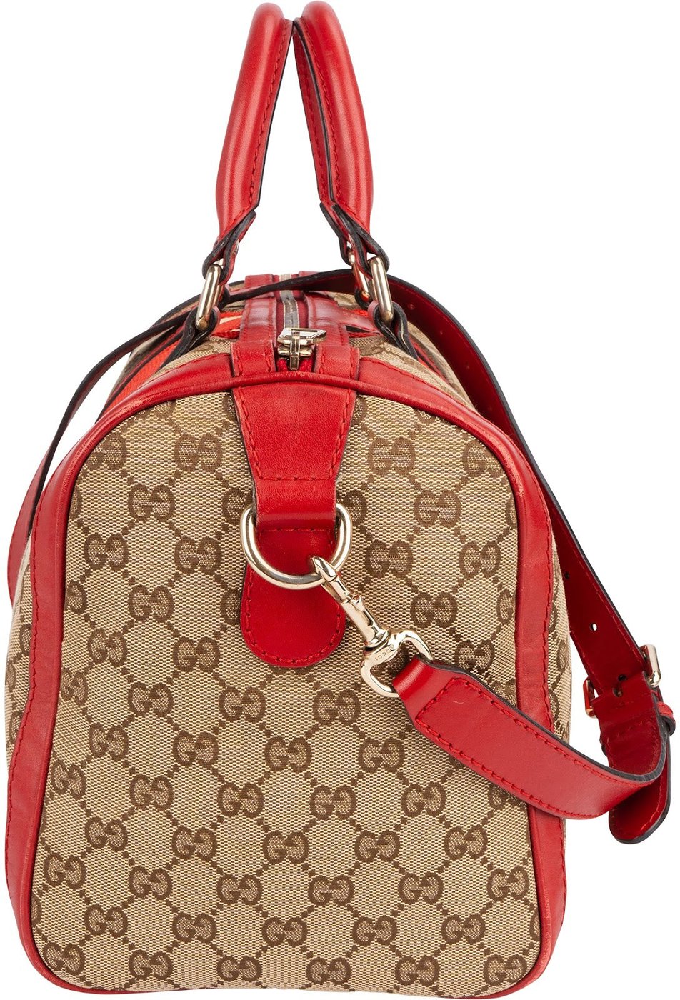 Gucci Monogram GG Canvas Vintage Web Boston Handbag