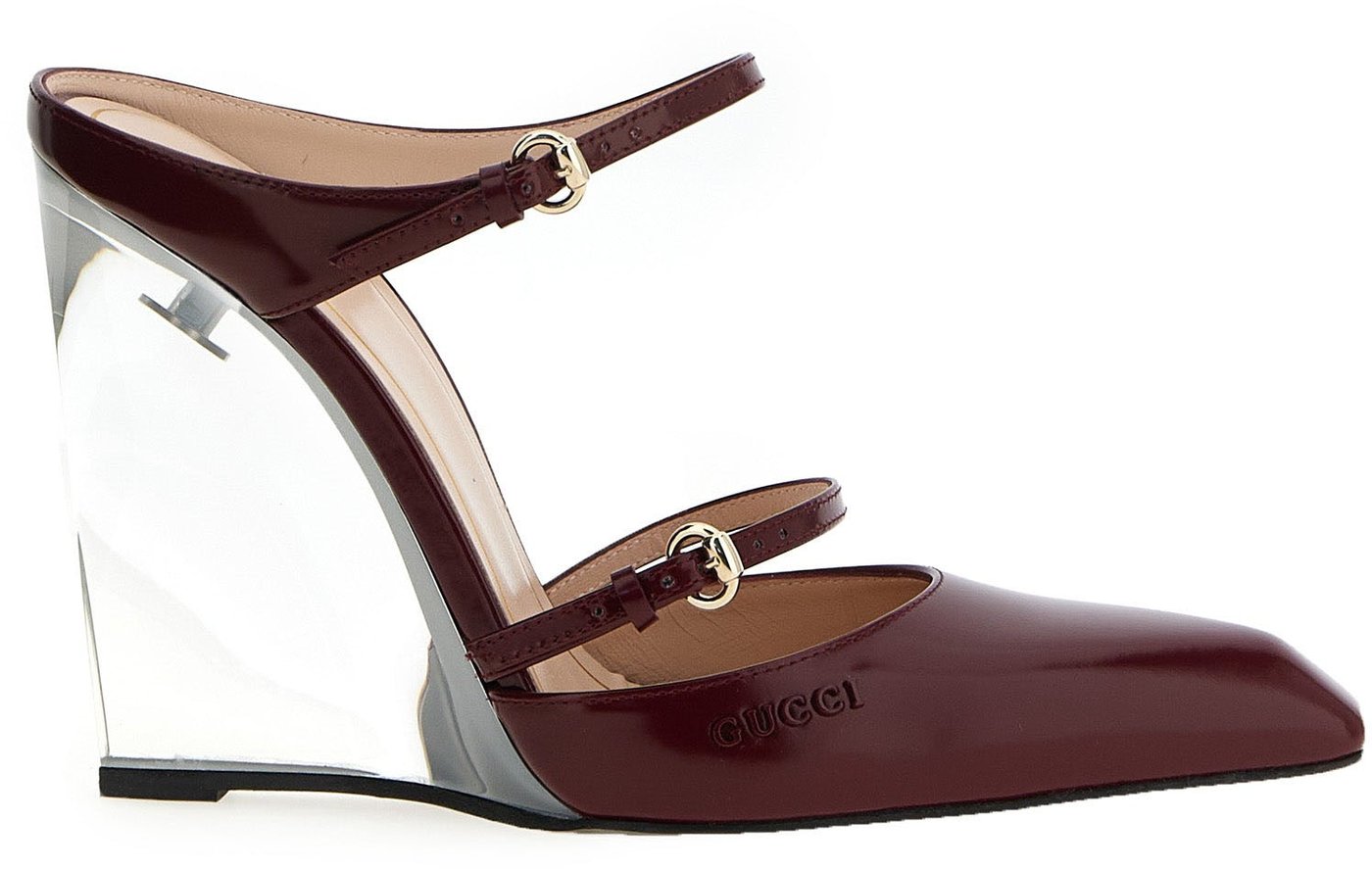 Gucci Multicolor Leather Wedge Sandals