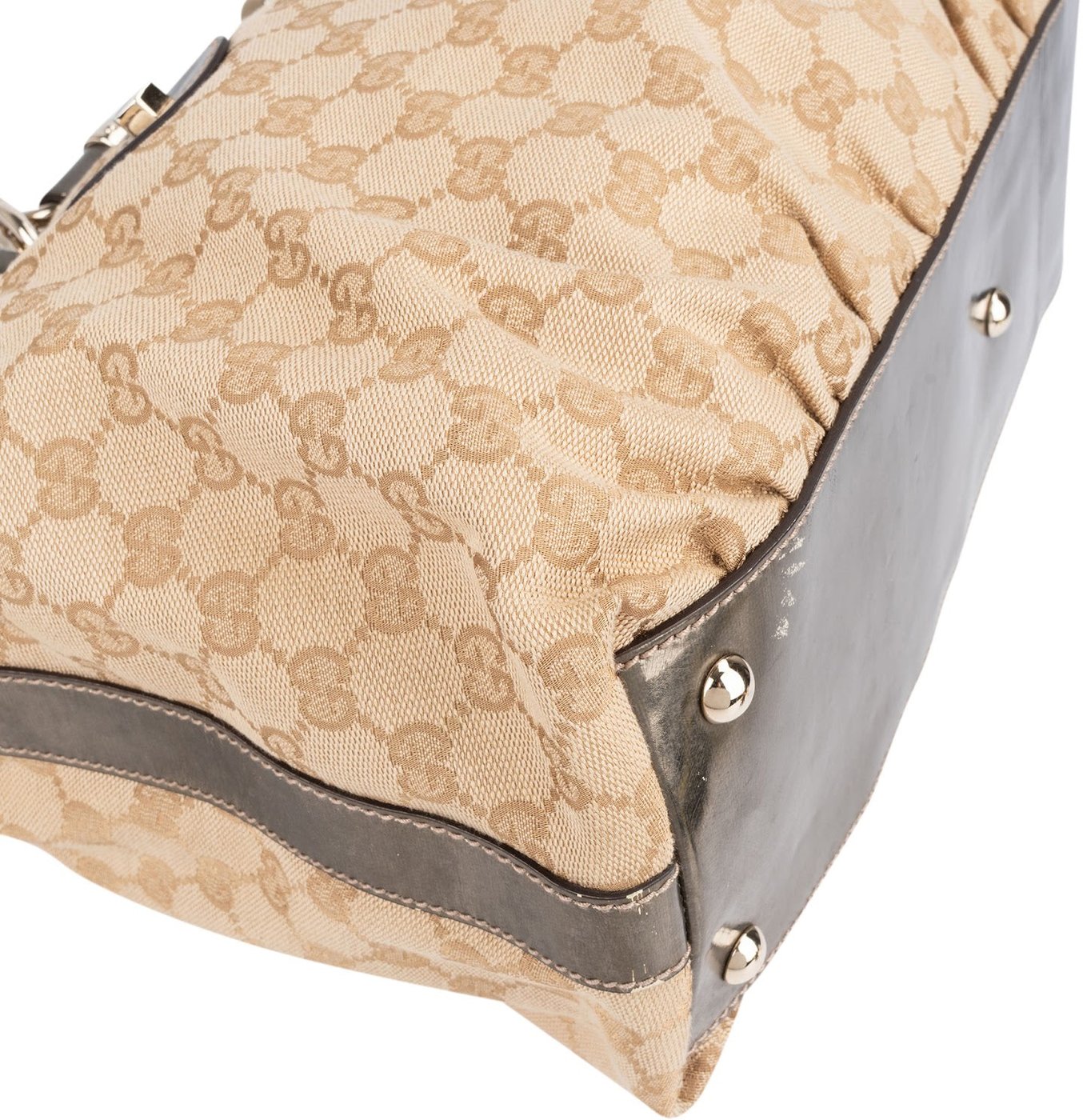 Gucci Monogram GG Bamboo Top Handle Handbag