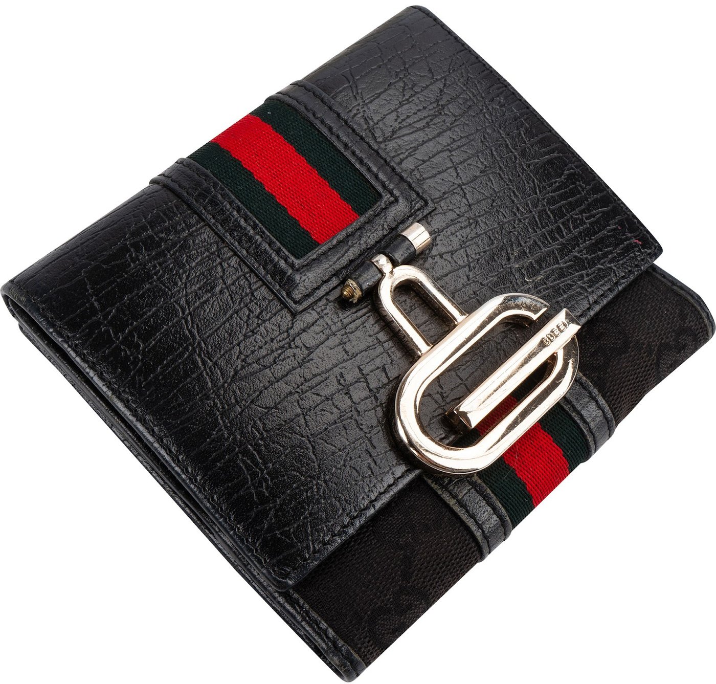 Gucci Monogram GG Web Stripe Bifold Wallet