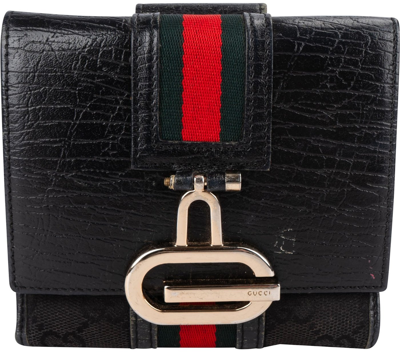 Gucci Monogram GG Web Stripe Bifold Wallet