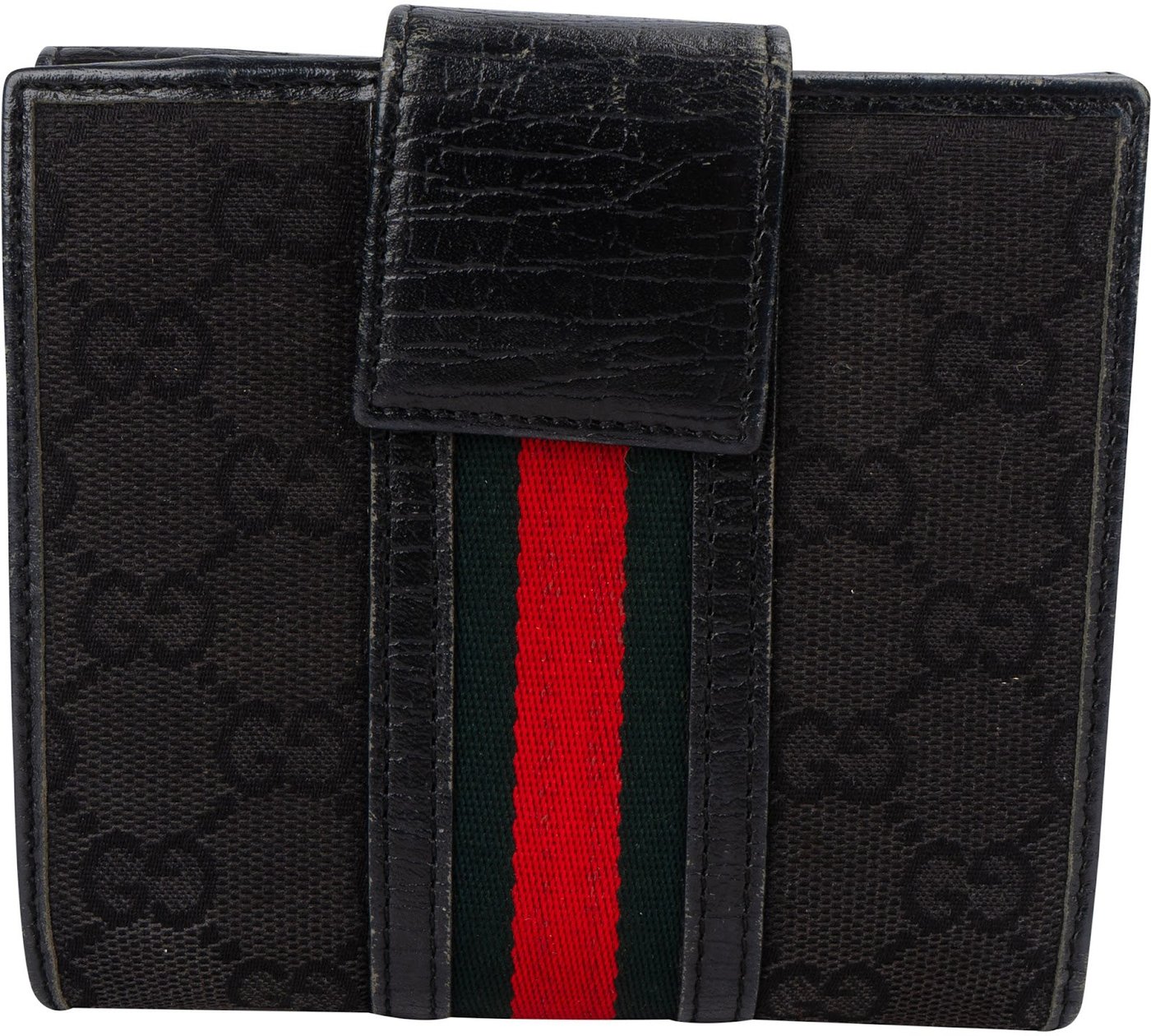 Gucci Monogram GG Web Stripe Bifold Wallet