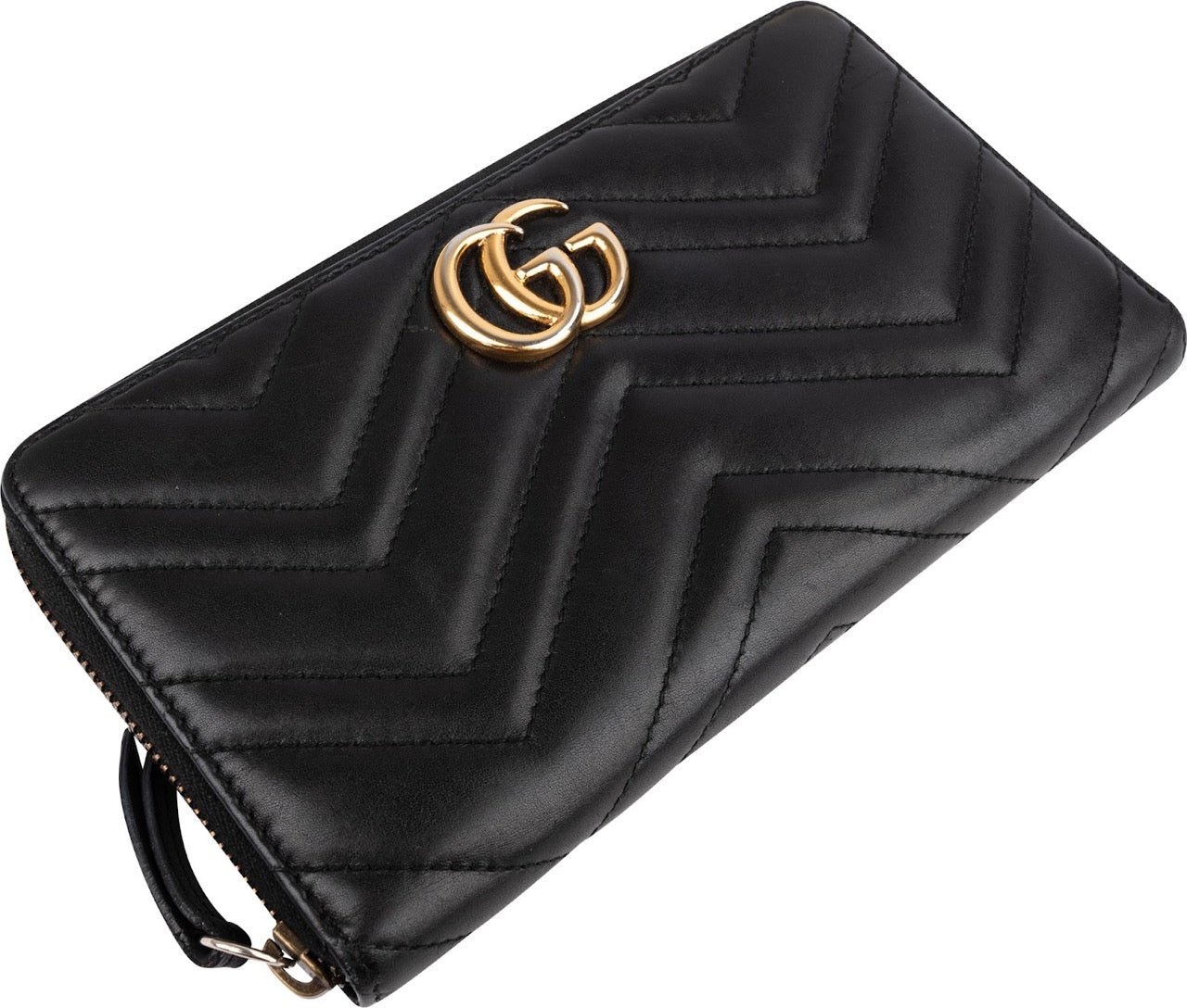 Gucci Monogram GG Marmont Matelassé Zip Around Organizer Wallet