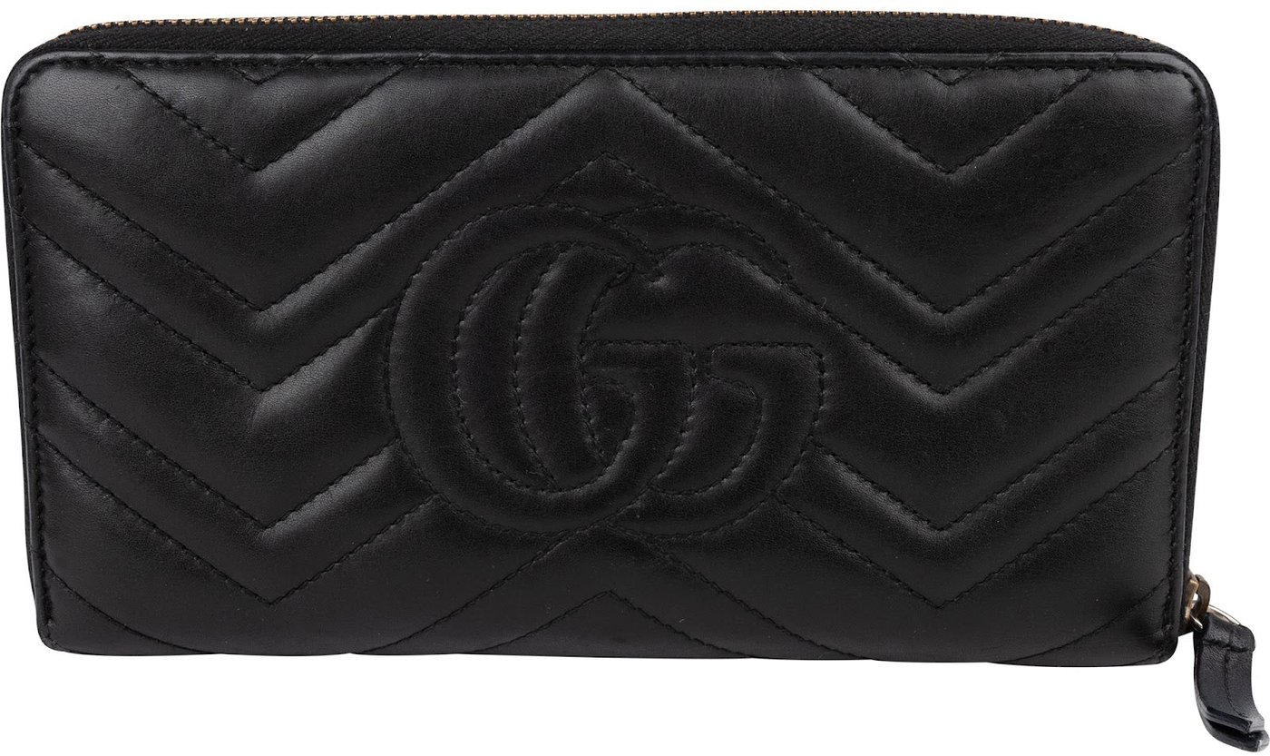 Gucci Monogram GG Marmont Matelassé Zip Around Organizer Wallet
