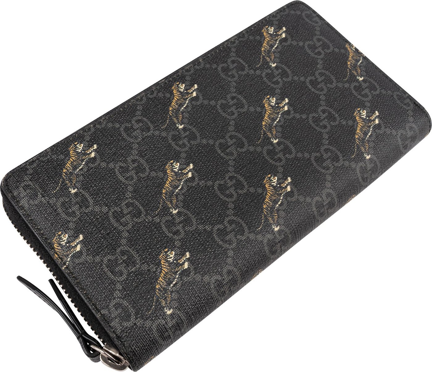 Gucci Monogram GG Supreme Canvas Tigers Print Zip Around Wallet