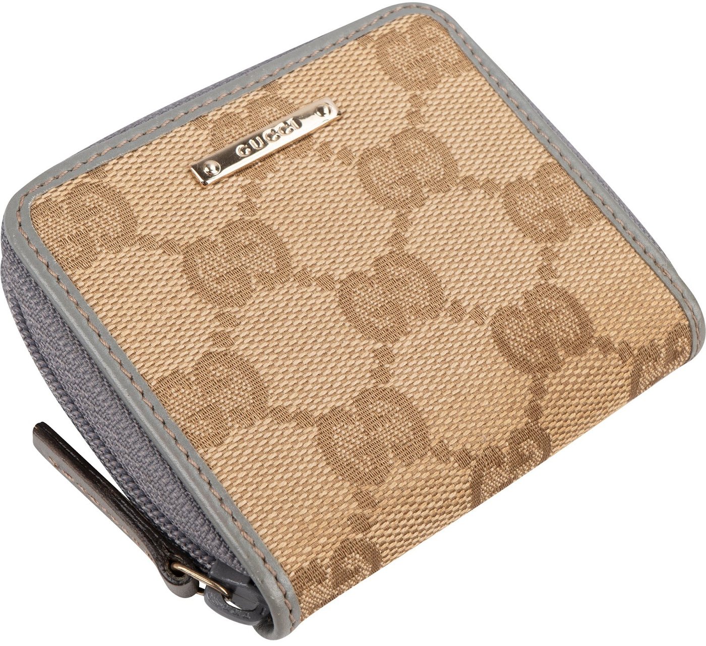 Gucci Monogram GG Canvas Zip Around Coin Wallet