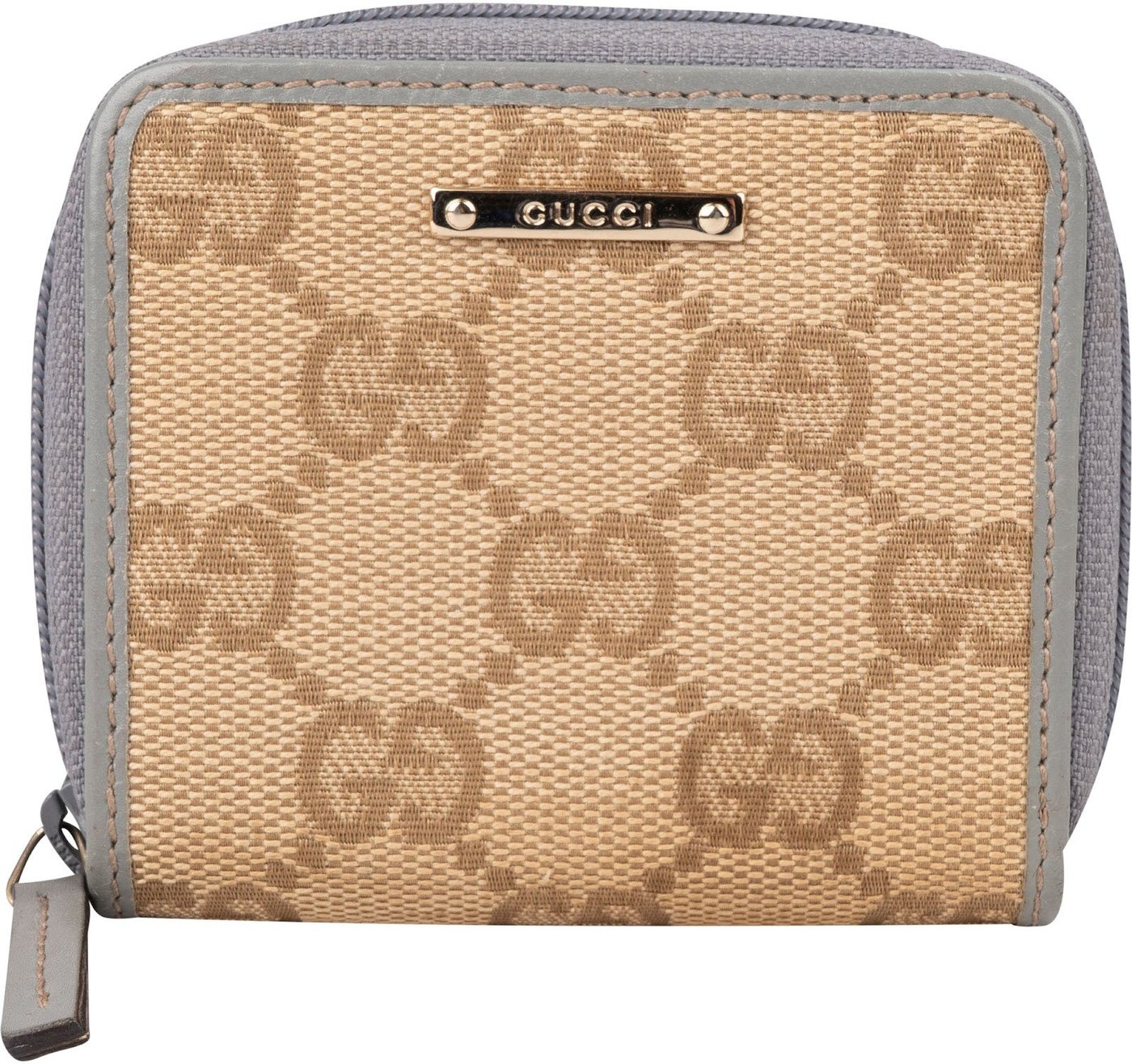 Gucci Monogram GG Canvas Zip Around Coin Wallet
