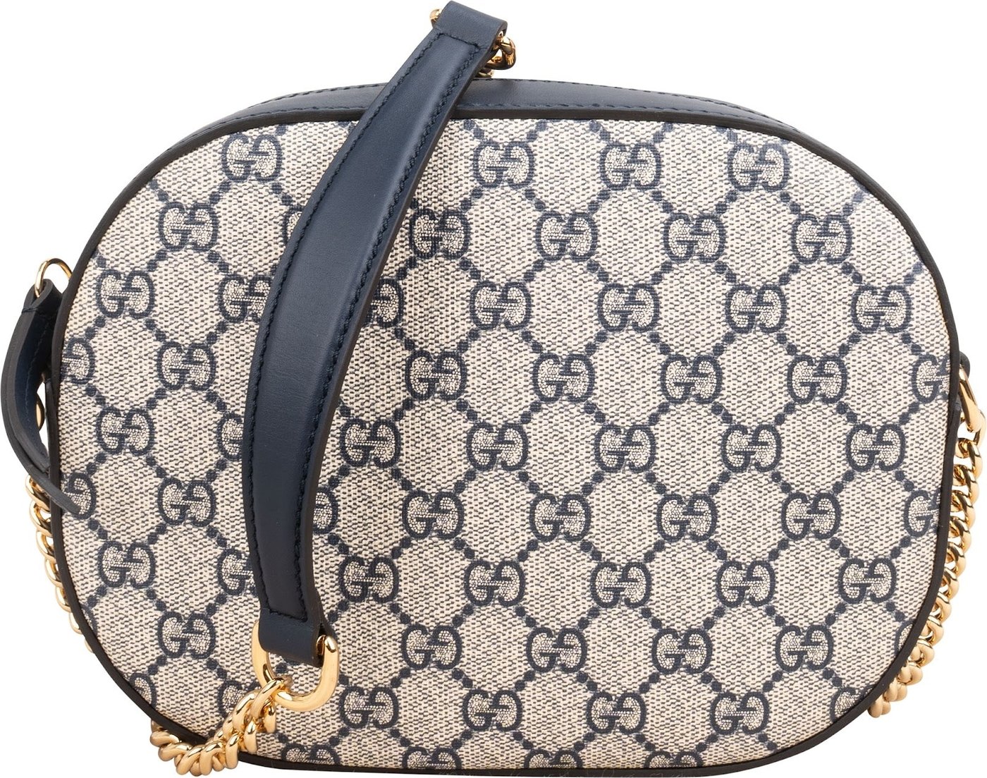 Gucci Monogram GG Supreme Small Oval Crossbody Bag