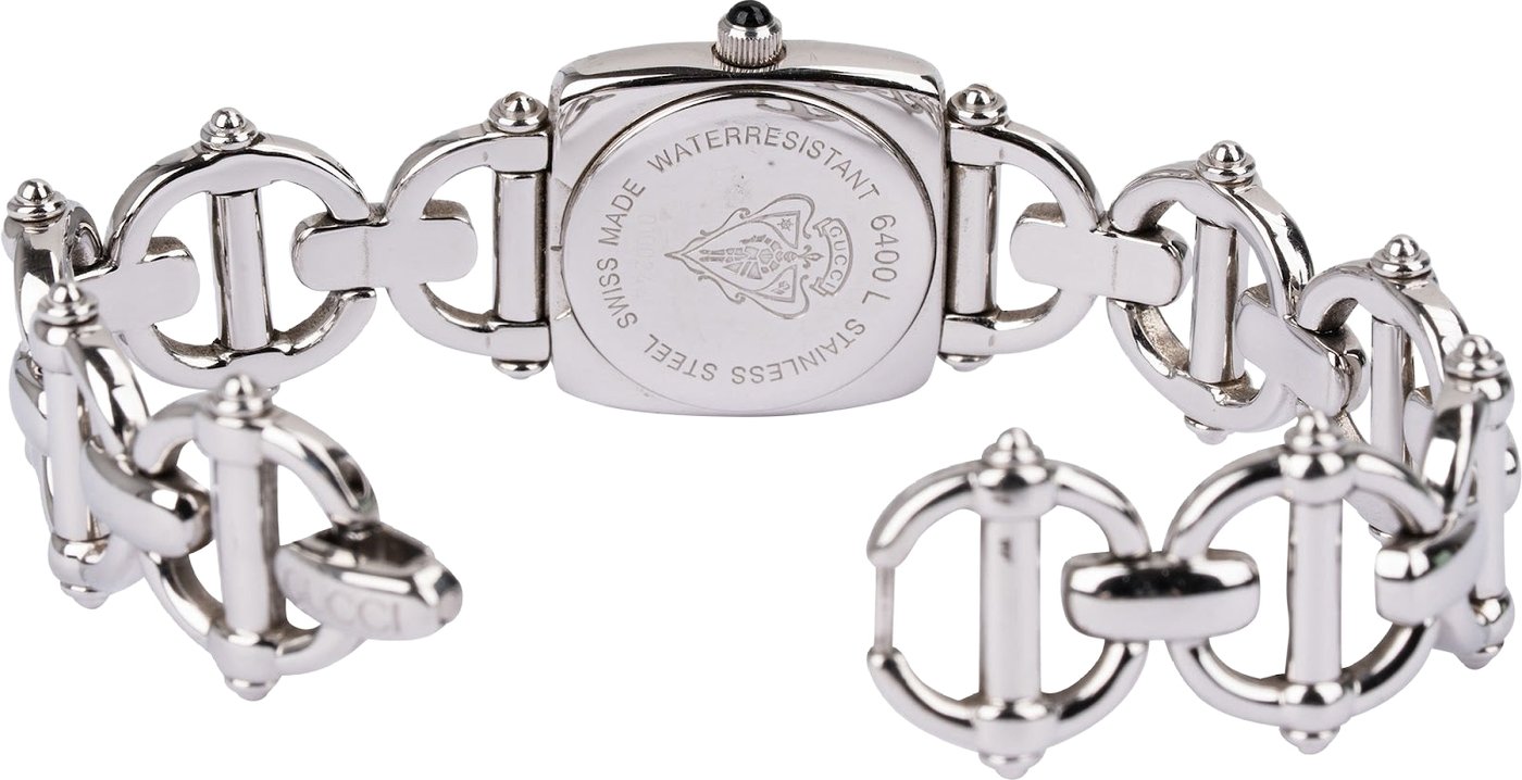 Gucci Silver Tone Chain Horsebit 6400L Woman Watch