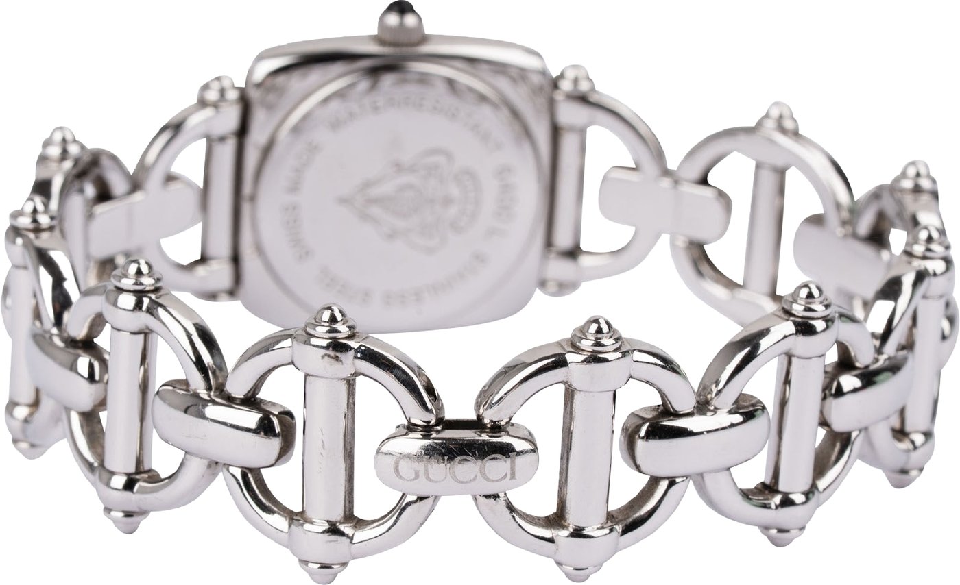 Gucci Silver Tone Chain Horsebit 6400L Woman Watch