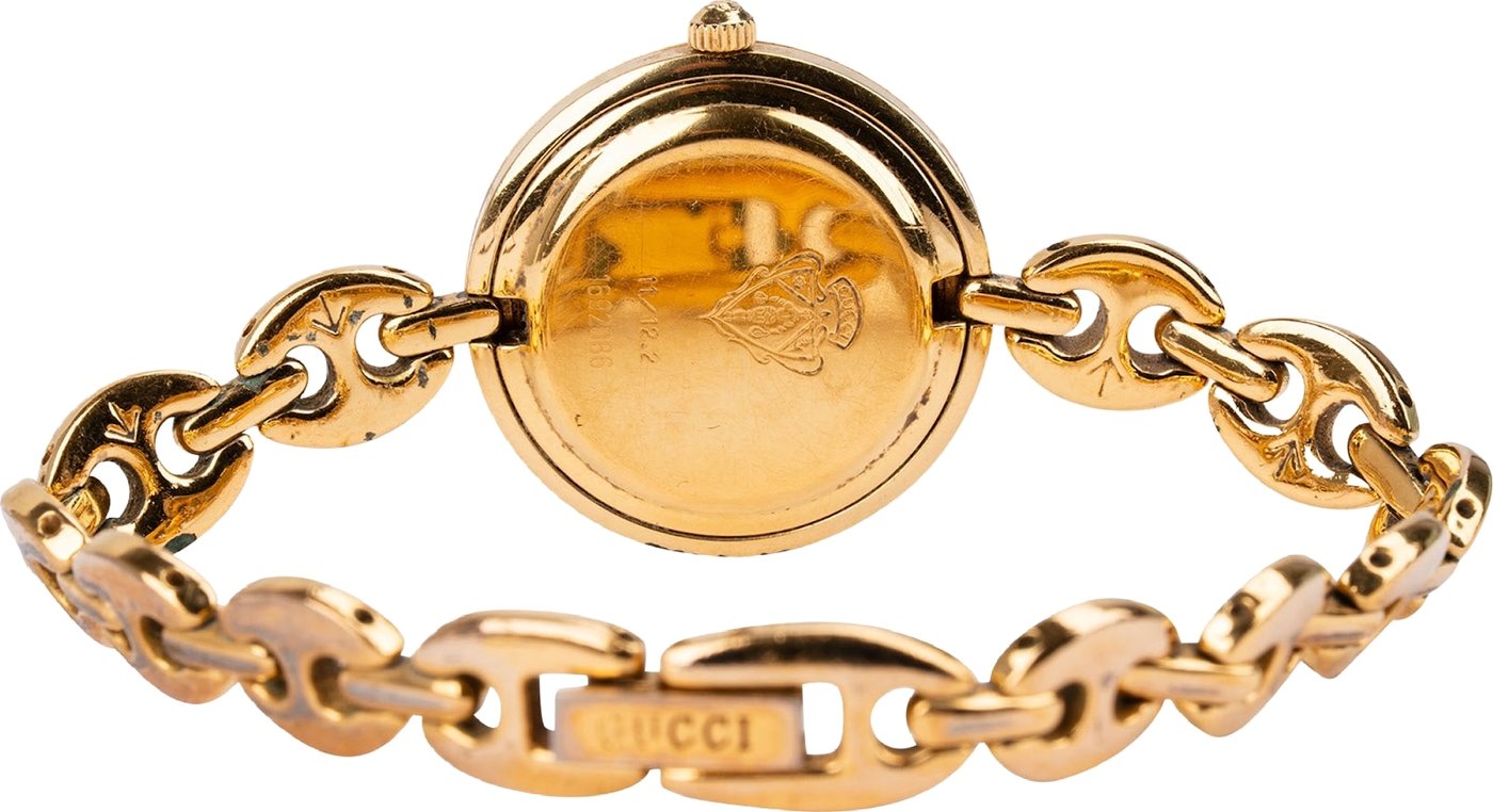 Gucci Gold Tone Change Bezel Chain 11/12.2 Woman Watch