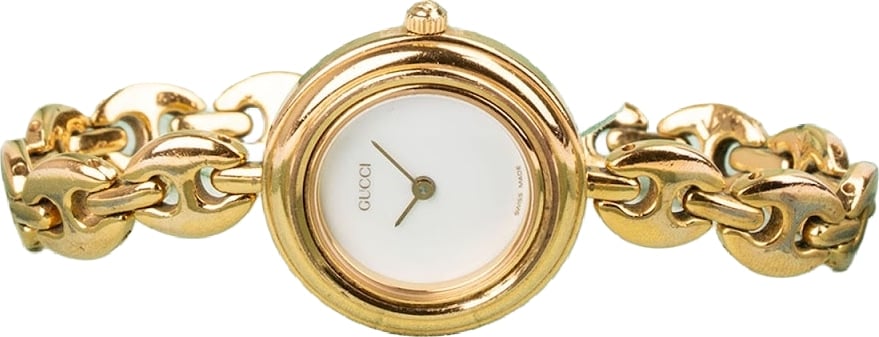 Gucci Gold Tone Change Bezel Chain 11/12.2 Woman Watch
