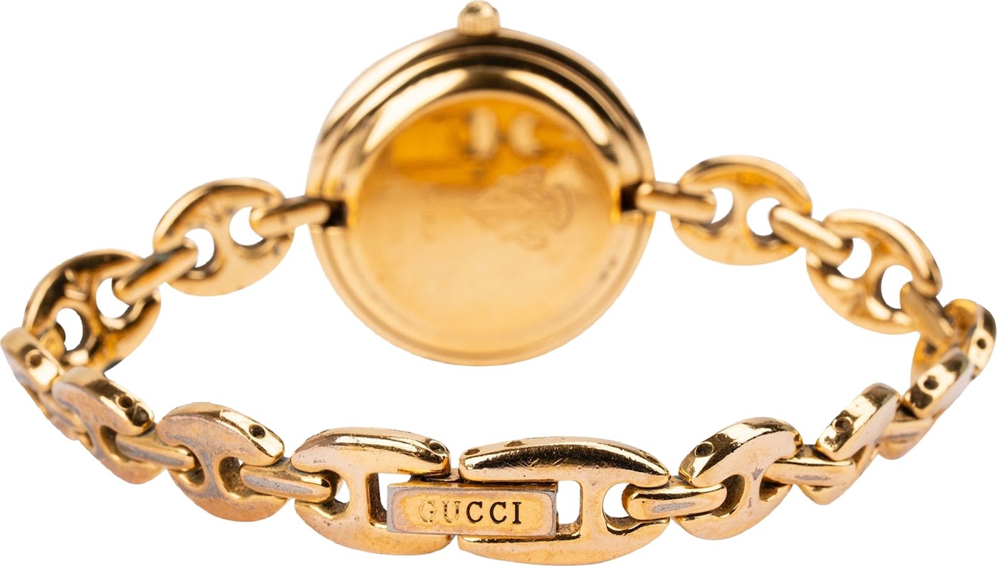 Gucci Gold Tone Change Bezel Chain 11/12.2 Woman Watch