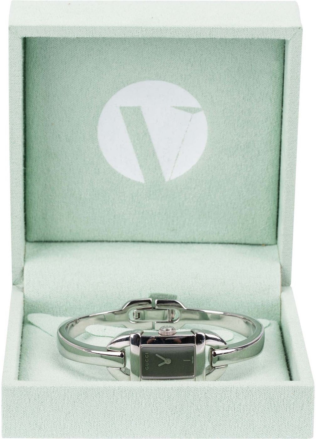Gucci Silver Tone 6800L Bangle Woman Watch