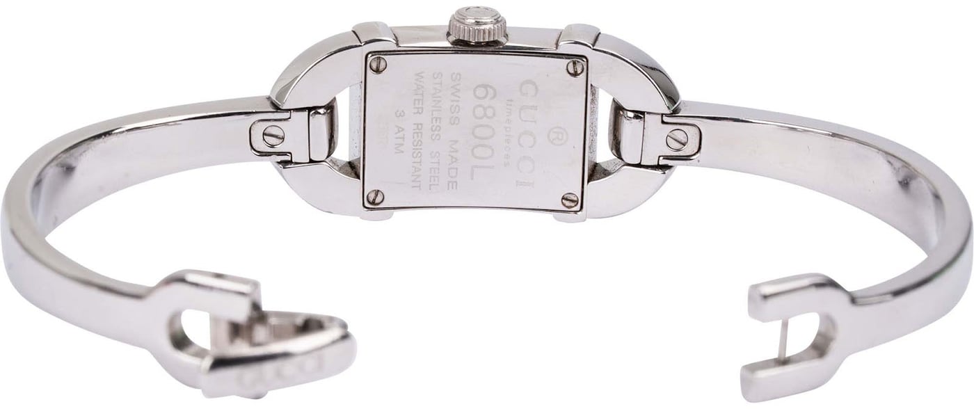 Gucci Silver Tone 6800L Bangle Woman Watch