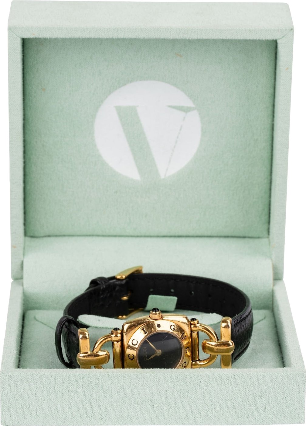 Gucci Gold Tone Horsebit Leather 6300L Woman Watch