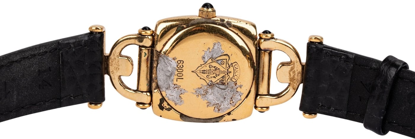 Gucci Gold Tone Horsebit Leather 6300L Woman Watch