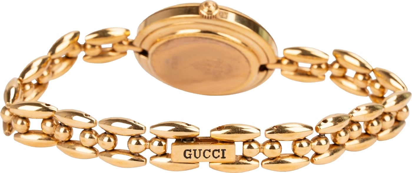 Gucci Gold Tone Change Bezel Bangle 11/12.2 Women Watch