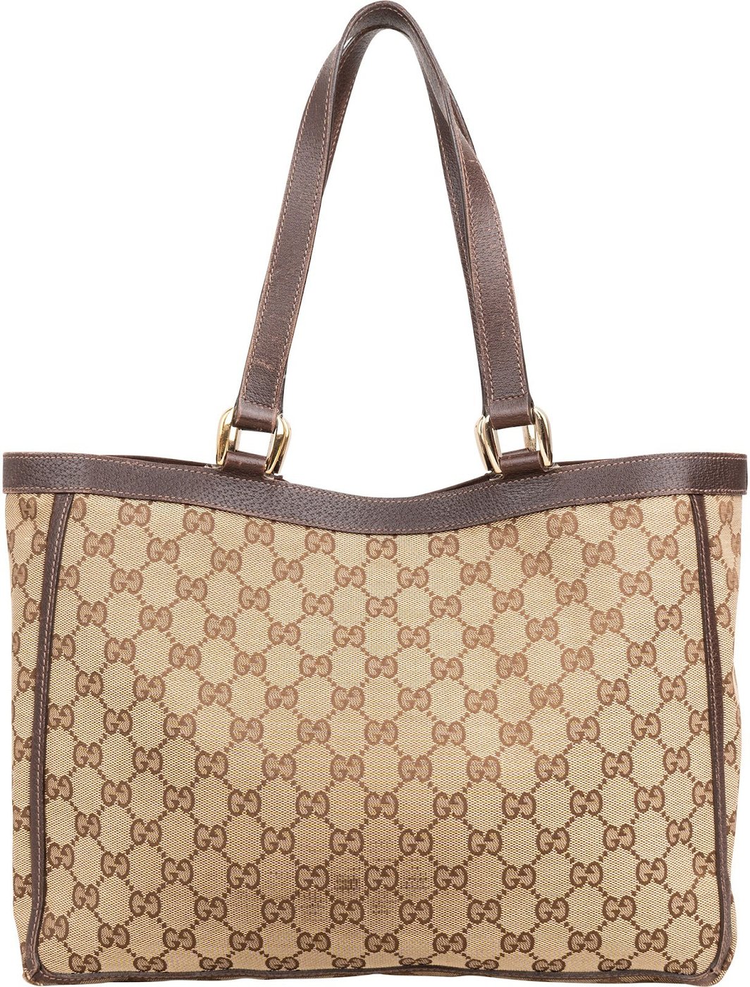 Gucci Monogram GG Canvas Abbey Double Pocket Tote Shoulder Bag