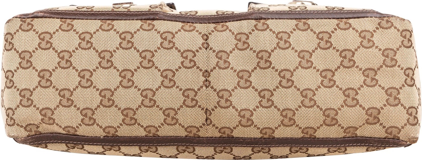 Gucci Monogram GG Canvas Abbey Double Pocket Tote Shoulder Bag