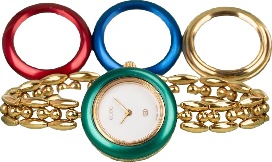 Gucci Gold Tone Change Bezel 11/12.2 Women Watch