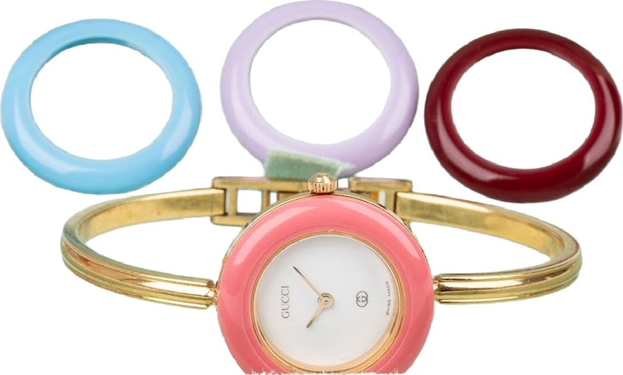 Gucci Gold Tone Change Bezel 11/12.2 Bangle Woman Watch